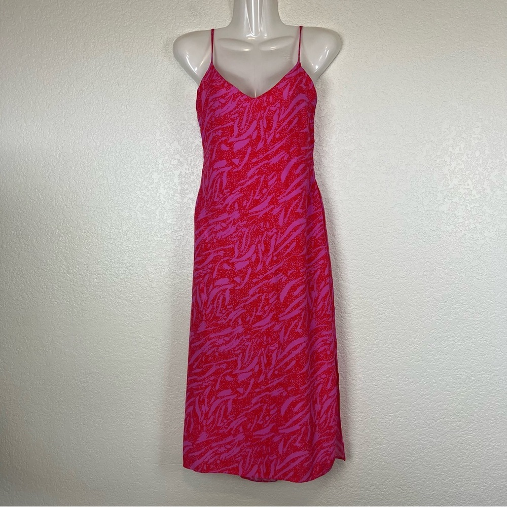Le Lis Pink Zebra Print Elegant Spaghetti Strap Slip Dress Small Party Club Date